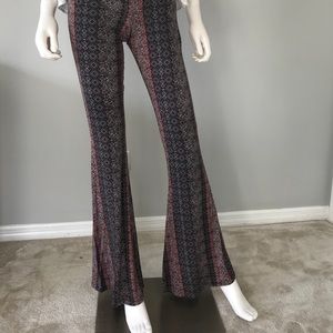 Patterned Loose Bootleg Pants